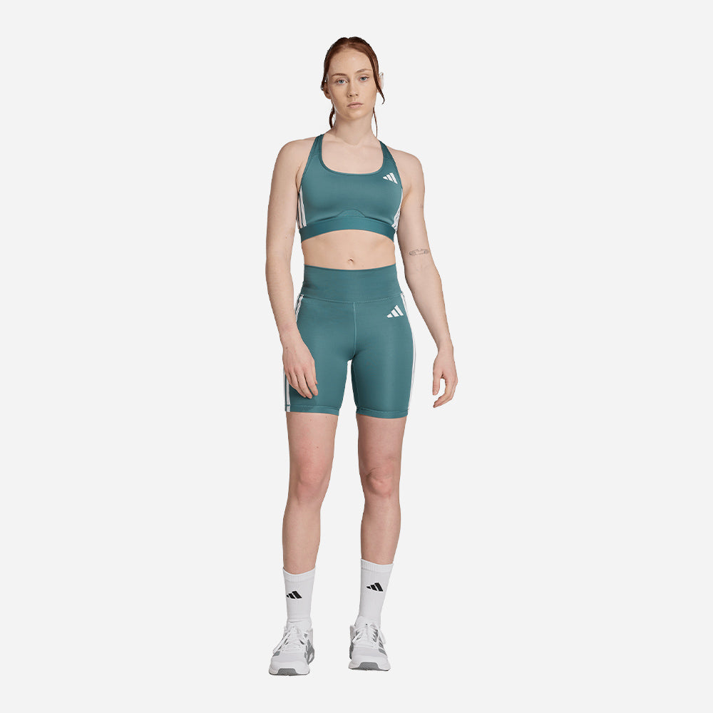 Áo Bra Thể Thao Nữ Adidas Powerreact Train Medium-Support 3-Stripes - Xanh Lá - Supersports Vietnam