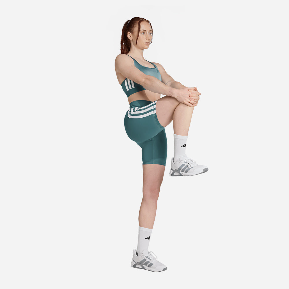 Áo Bra Thể Thao Nữ Adidas Powerreact Train Medium-Support 3-Stripes - Xanh Lá - Supersports Vietnam