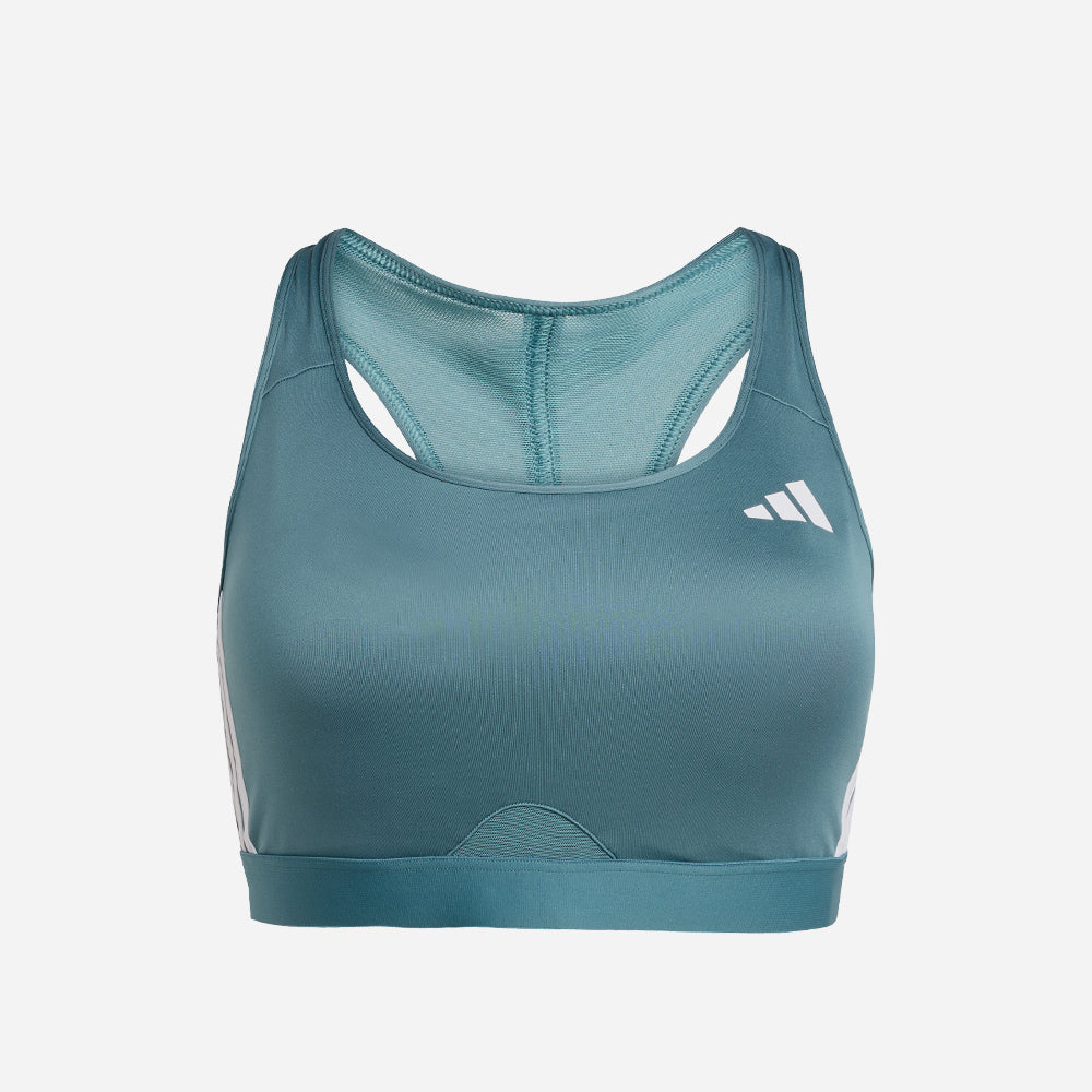 Áo Bra Thể Thao Nữ Adidas Powerreact Train Medium-Support 3-Stripes - Xanh Lá - Supersports Vietnam