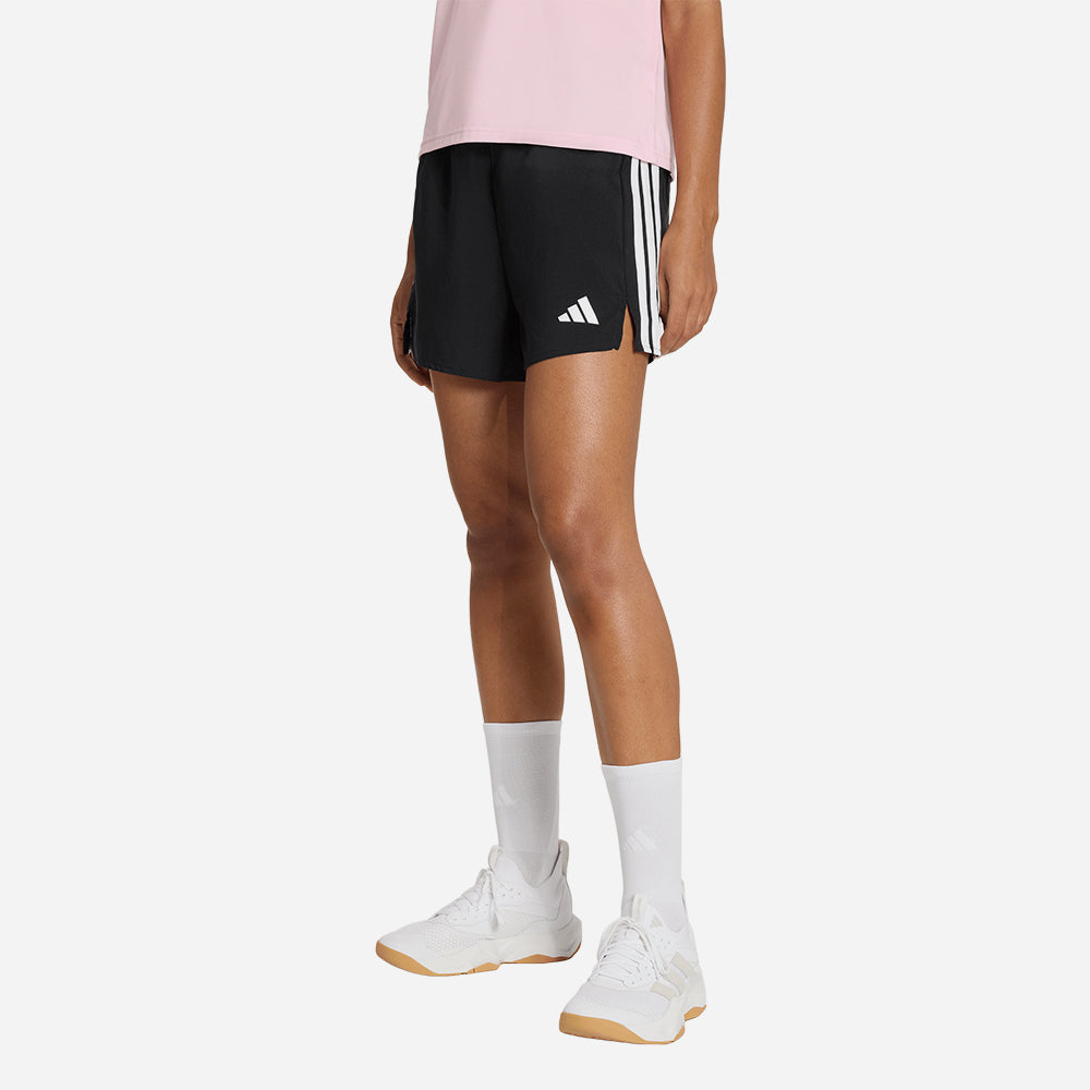 Quần Ngắn Thể Thao Nữ Adidas Workout Essentials 3-Stripes Woven - Đen - Supersports Vietnam