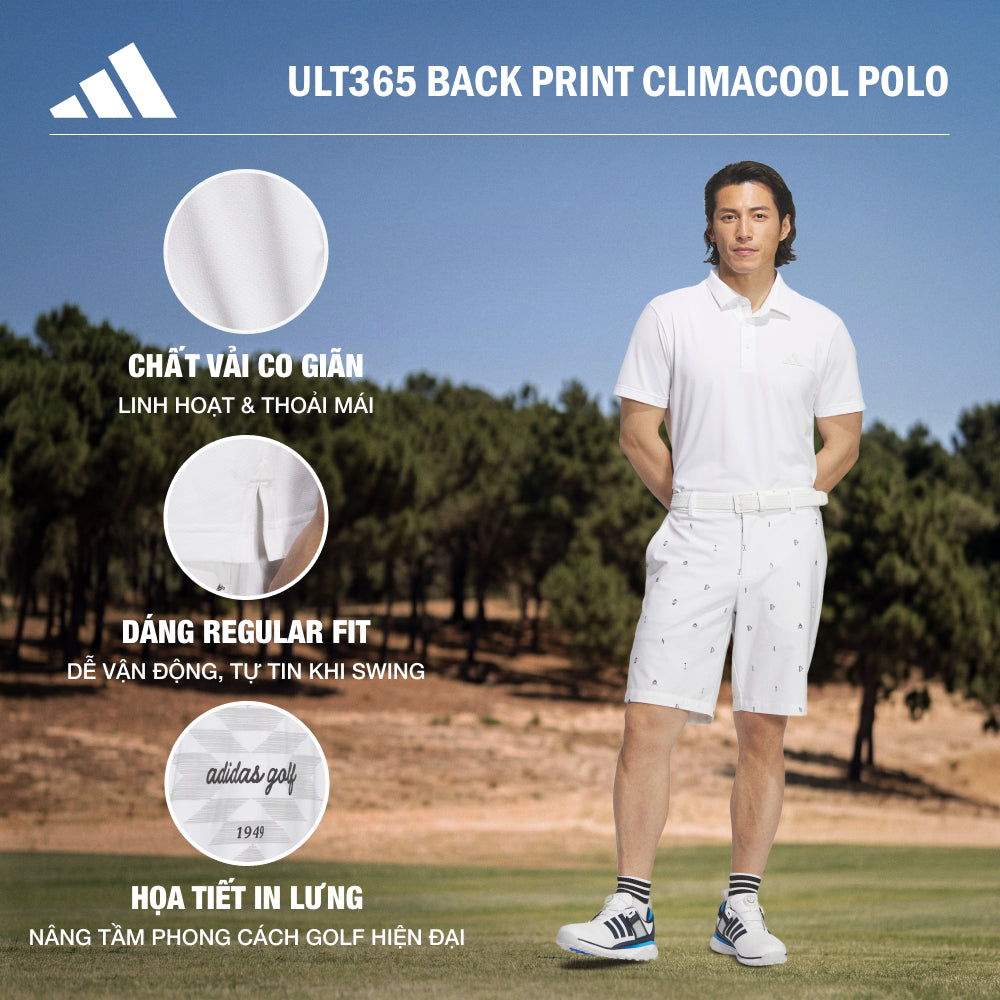 Áo Polo Nam Adidas Ultimate365 Back Print Climacool - Trắng - Supersports Vietnam