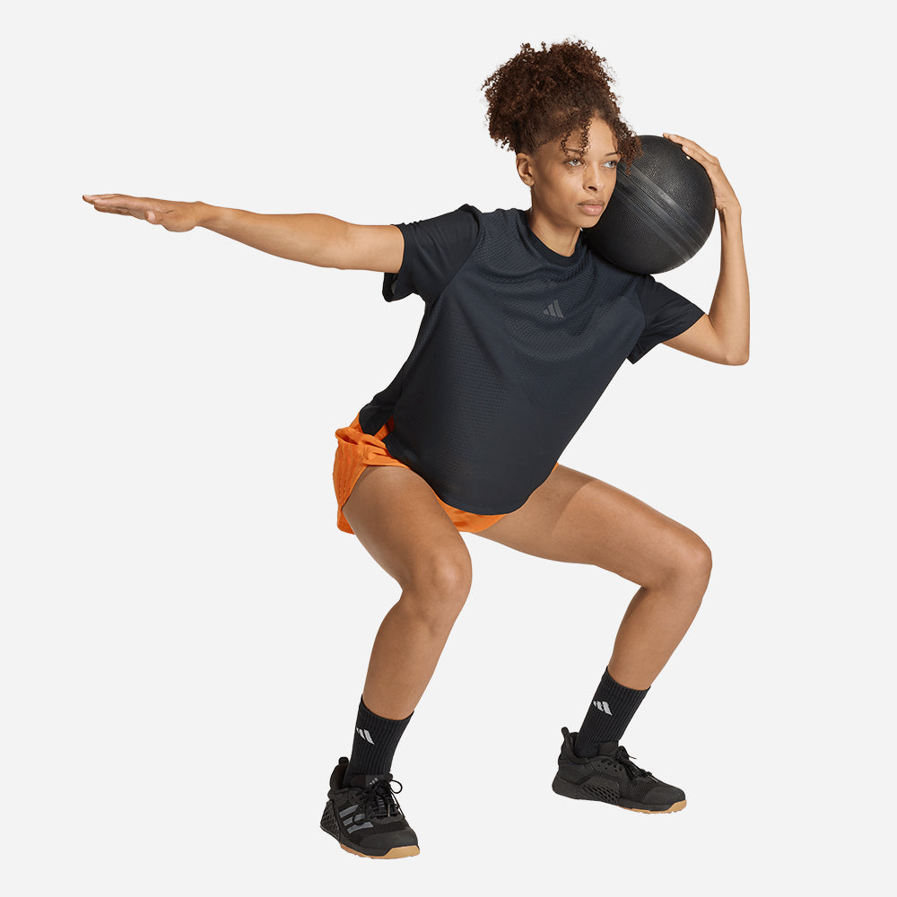 Quần Ngắn Thể Thao Nữ Adidas Pacer Workout Woven High Rise - Cam - Supersports Vietnam
