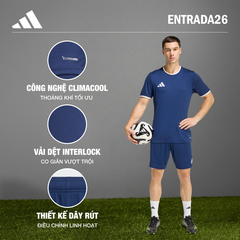 Quần Ngắn Thể Thao Nam Adidas Entrada26 - Xanh Navy - Supersports Vietnam