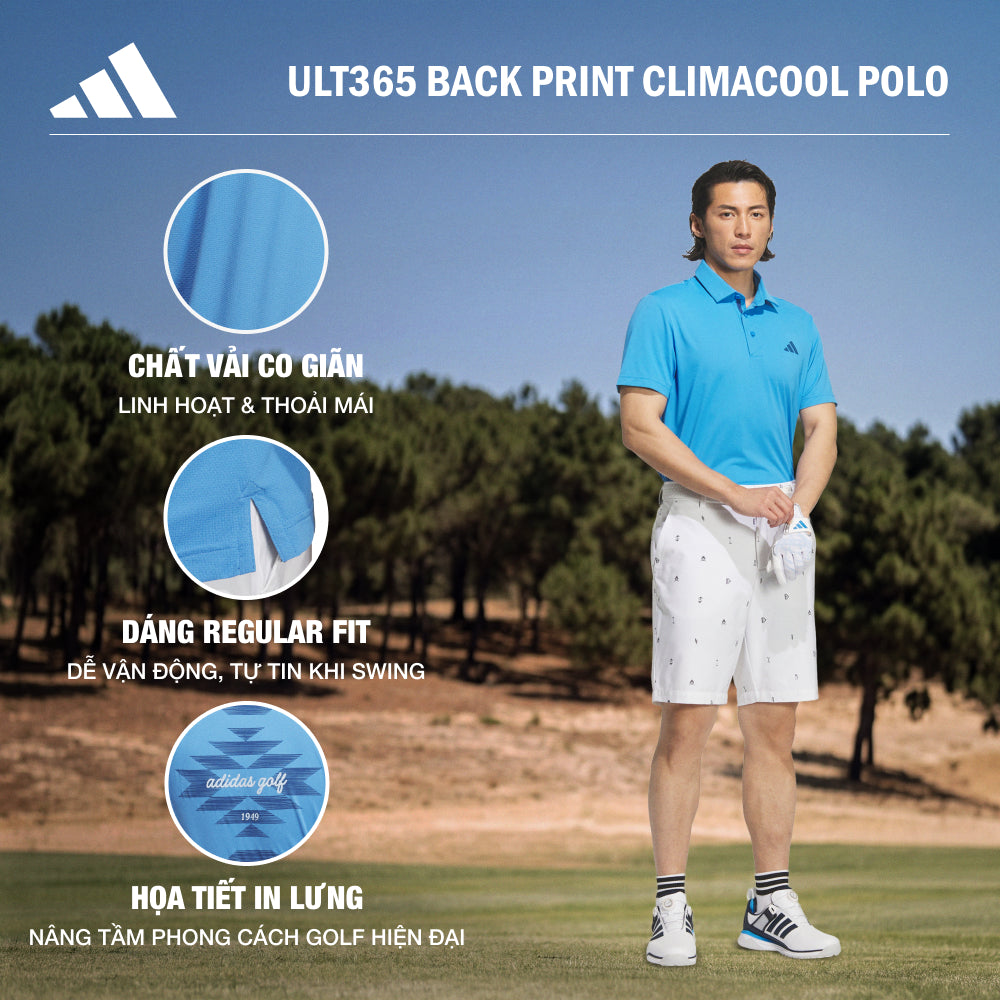 Áo Polo Nam Adidas Ultimate365 Back Print Climacool - Xanh Dương - Supersports Vietnam