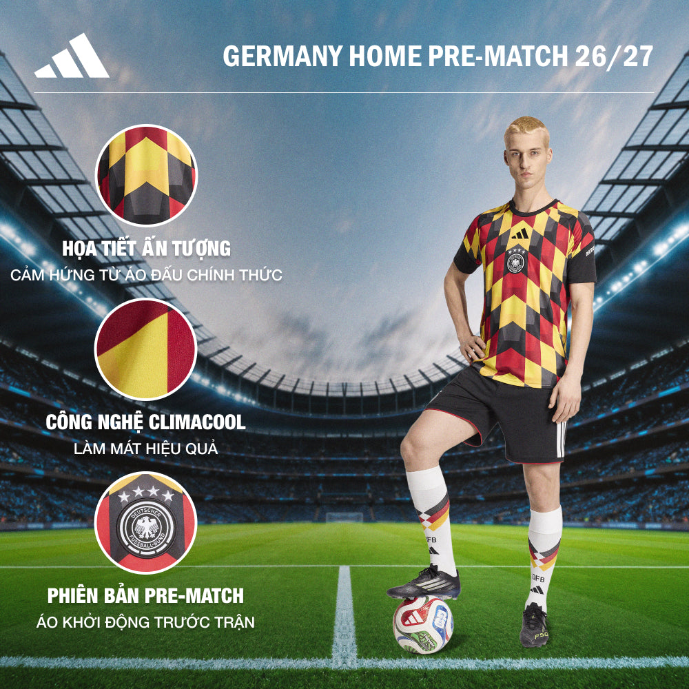 Áo Đá Bóng Nam Adidas Sân Nhà Germany 26 Pre Match - Nhiều Màu - Supersports Vietnam