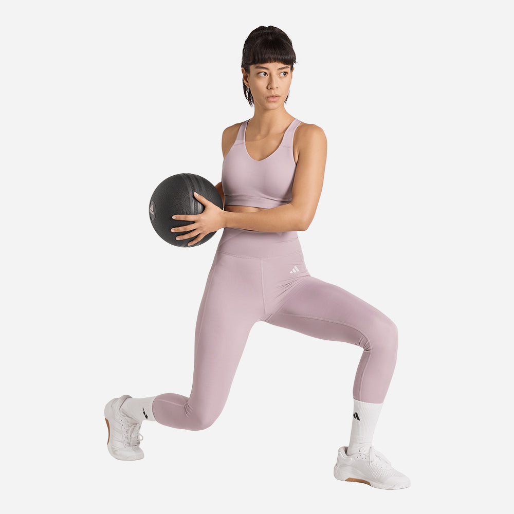 Quần Bó Thể Thao Nữ Adidas Optimé Essentials Stash Pocket - Hồng - Supersports Vietnam