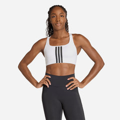 Áo Bra Thể Thao Nữ Adidas Optime Workout 3-Stripes Medium Support - Trắng