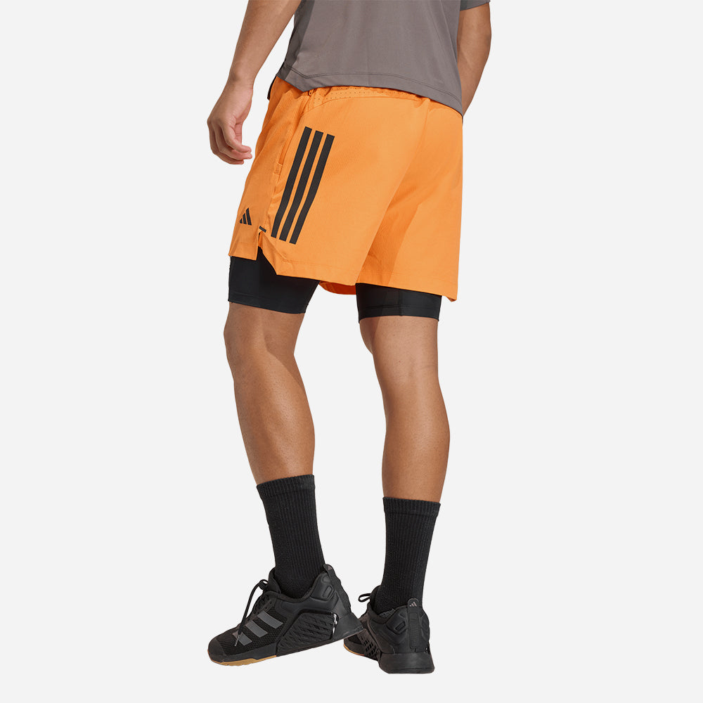 Quần Ngắn Thể Thao Nam Adidas D4T Primelift 3 Stripes - Cam - Supersports Vietnam