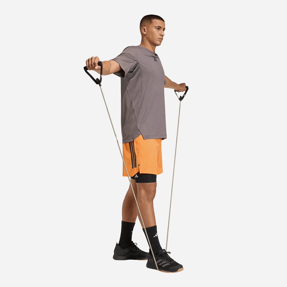 Quần Ngắn Thể Thao Nam Adidas D4T Primelift 3 Stripes - Cam - Supersports Vietnam