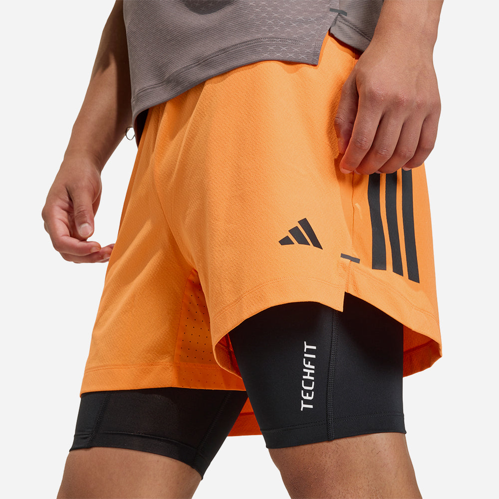 Quần Ngắn Thể Thao Nam Adidas D4T Primelift 3 Stripes - Cam - Supersports Vietnam