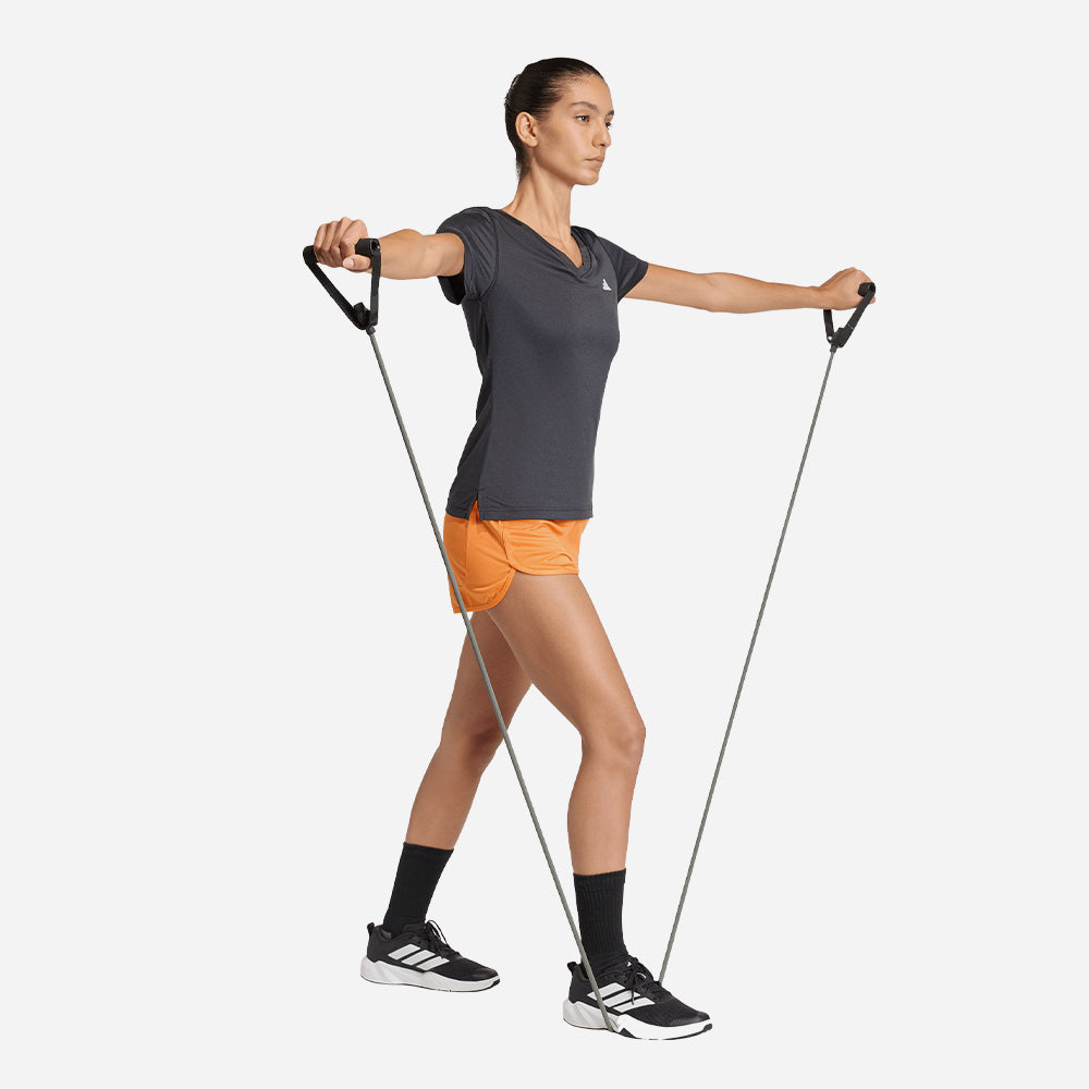 Áo Thun Nữ Adidas Workout Essentials V-Neck - Xám - Supersports Vietnam