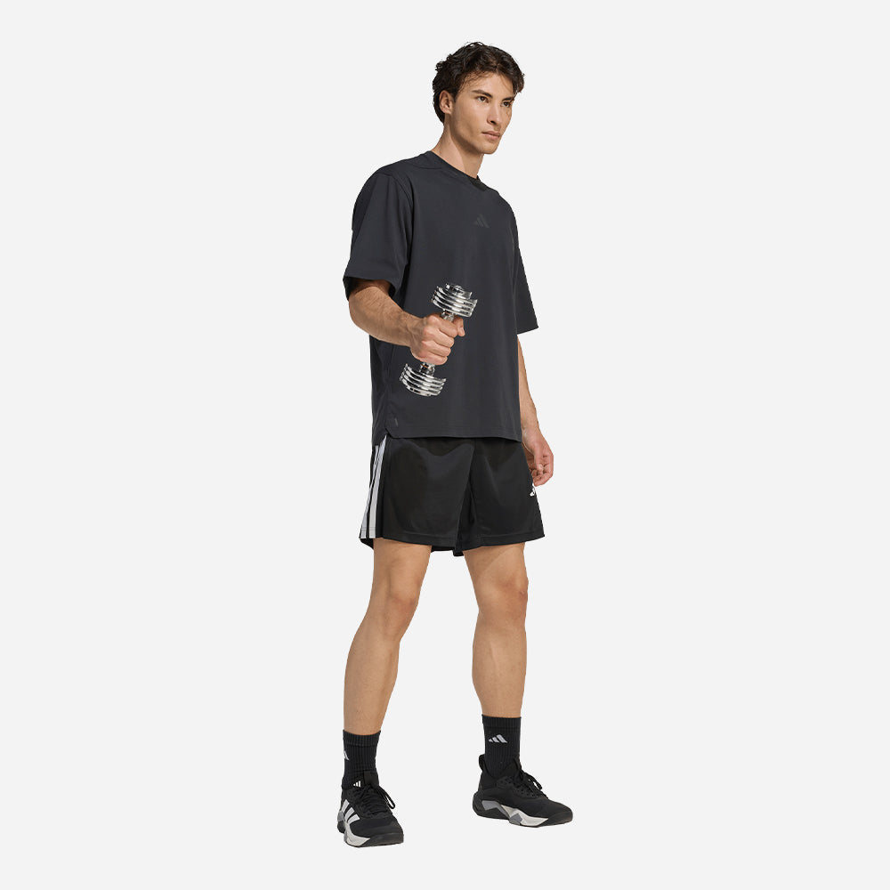 Quần Ngắn Thể Thao Nam Adidas Workout Essentials Base 3-Stripes Pique - Đen - Supersports Vietnam