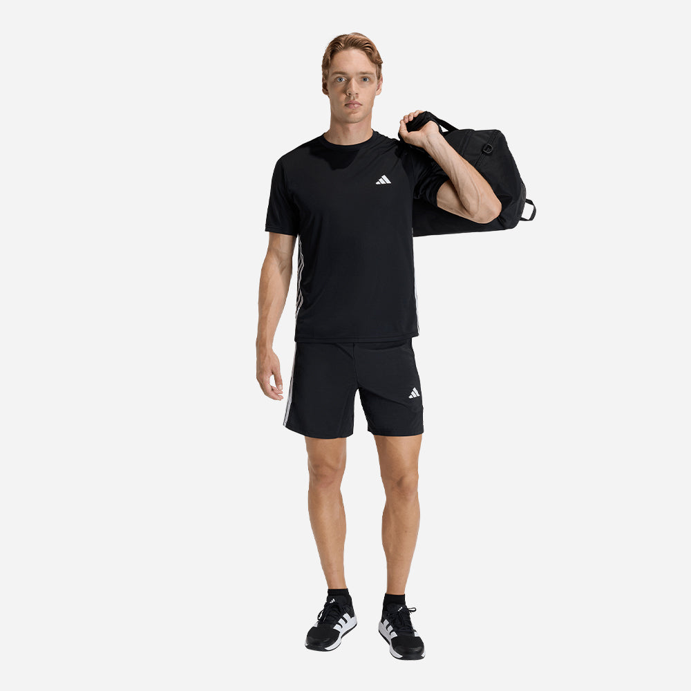 Quần Ngắn Thể Thao Nam Adidas Workout Essentials Base 3 Stripes Woven - Đen - Supersports Vietnam