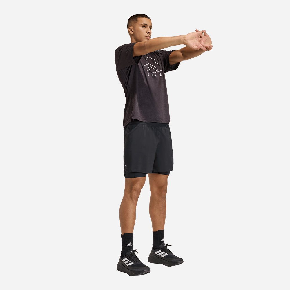 Quần Ngắn Thể Thao Nam Adidas Adi365 Running Essentials 2In1 - Đen - Supersports Vietnam