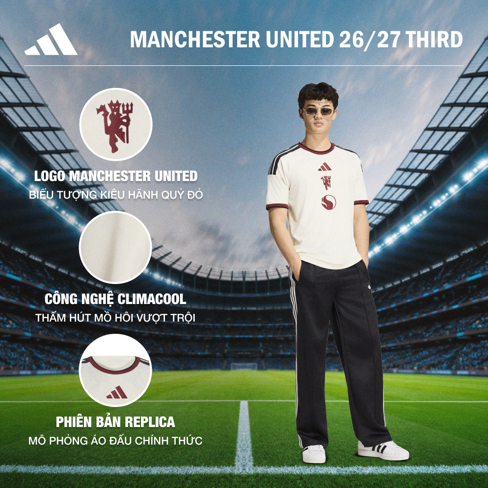 Áo Đá Bóng Nam Adidas Sân Thứ Ba Manchester United 26/27 Replica - Be - Supersports Vietnam