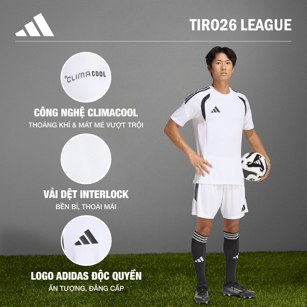 Áo Đá Bóng Nam Adidas Tiro26 League - Trắng - Supersports Vietnam