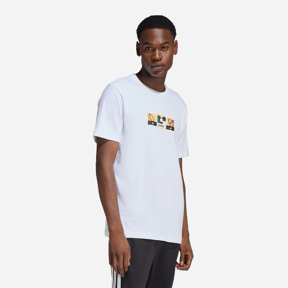 Áo Thun Nam Adidas Memories Of Sport Stamps Graphic - Trắng - Supersports Vietnam