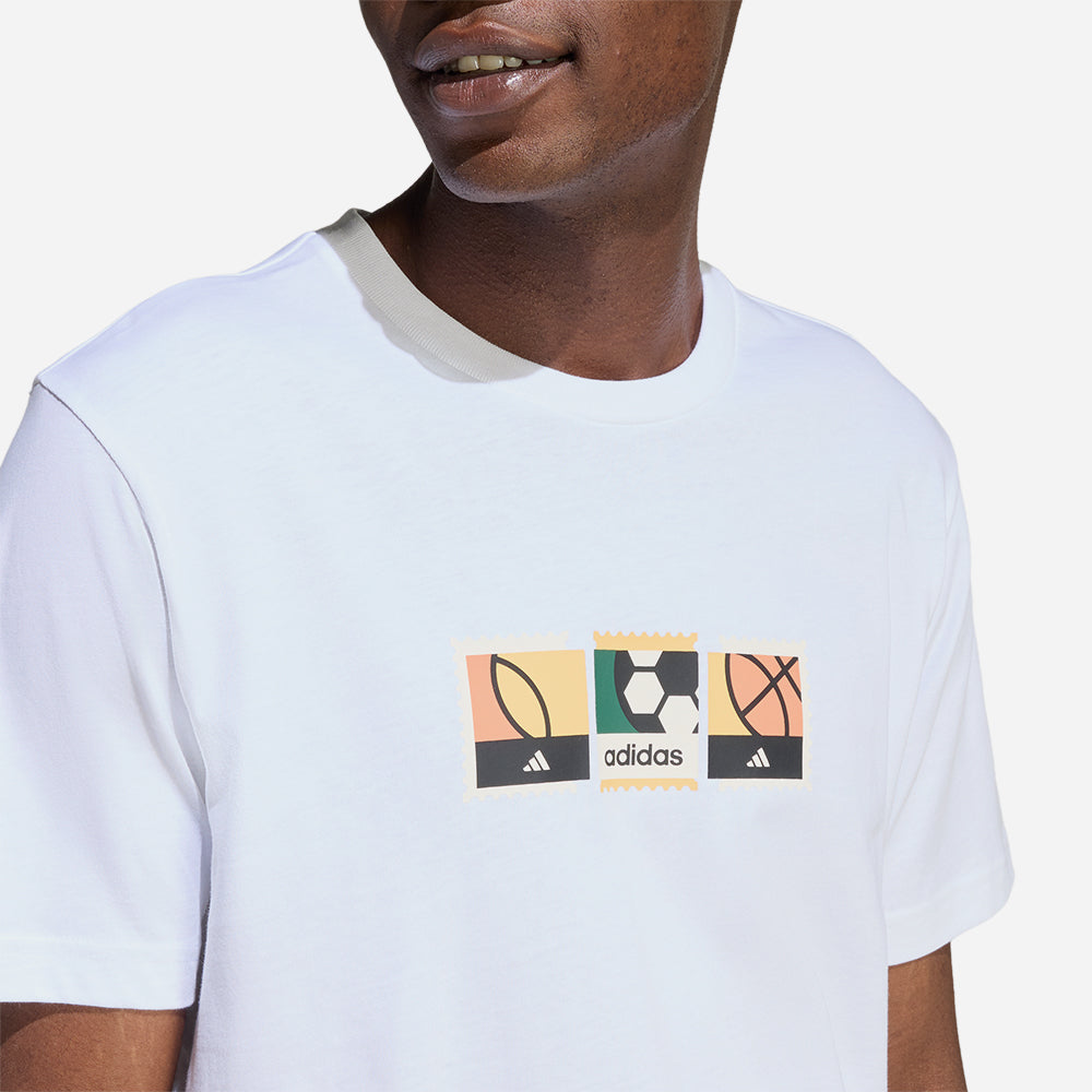 Áo Thun Nam Adidas Memories Of Sport Stamps Graphic - Trắng - Supersports Vietnam
