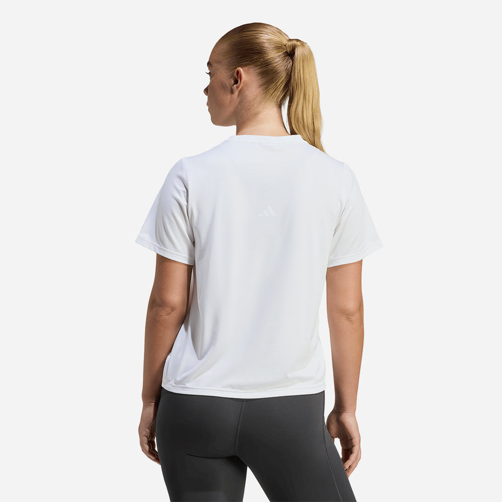 Áo Thun Nữ Adidas Workout Essentials Crew Neck - Trắng - Supersports Vietnam