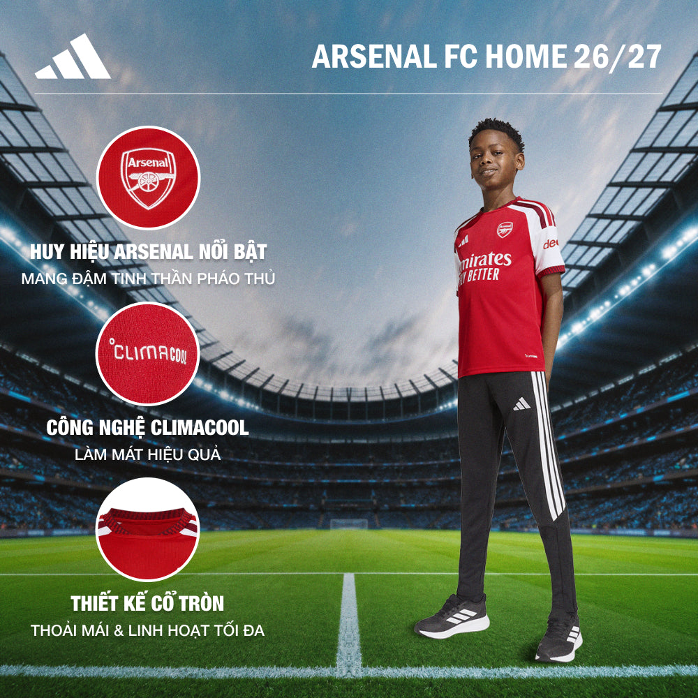 Áo Đá Bóng Trẻ Em Adidas Sân Nhà Arsenal Fc 26/27 Replica - Đỏ - Supersports Vietnam