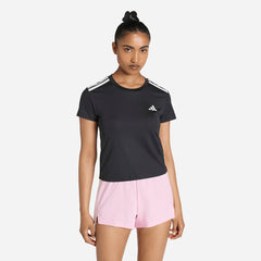 Women's Adidas Hyperglam 3-Stripes T-Shirt - Black