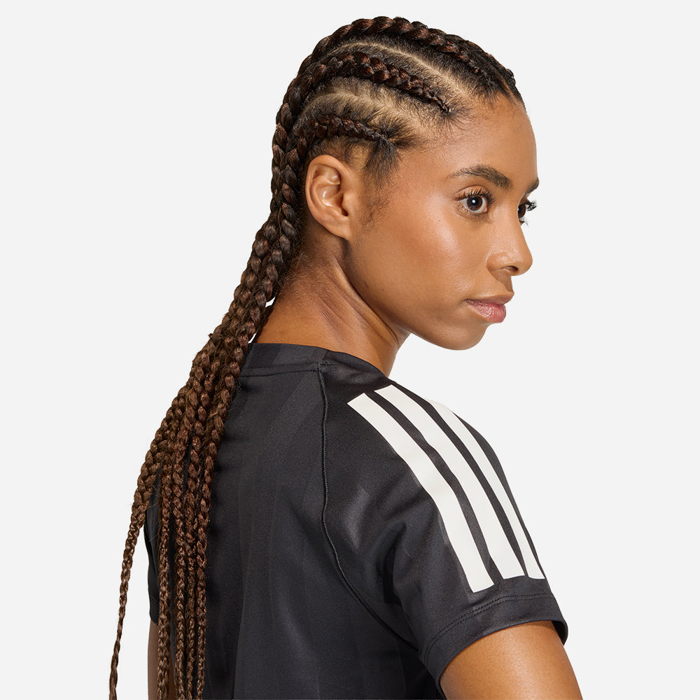 Áo Thun Nữ Adidas Hyperglam 3-Stripes Emboss - Đen - Supersports Vietnam