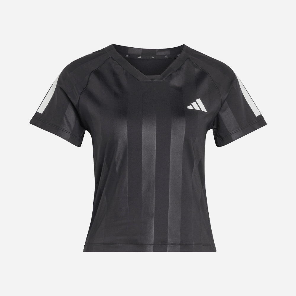 Áo Thun Nữ Adidas Hyperglam 3-Stripes Emboss - Đen - Supersports Vietnam