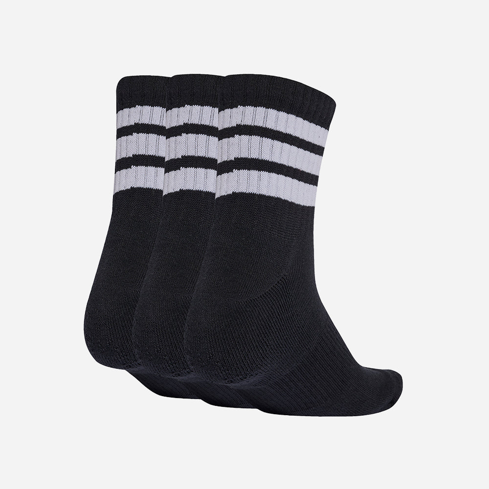 Vớ Thể Thao Adidas 3 Stripes Cushioned Sportswear Mid Cut 3 Pairs - Đen - Supersports Vietnam