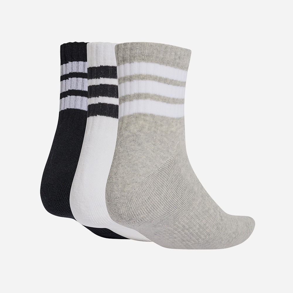 Vớ Thể Thao Adidas 3 Stripes Cushioned Sportswear Mid Cut 3 Pairs - Nhiều Màu - Supersports Vietnam