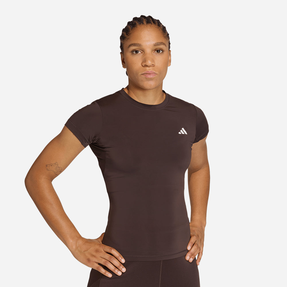 Áo Thun Nữ Adidas Primelift Essentials Workout Contour - Nâu - Supersports Vietnam