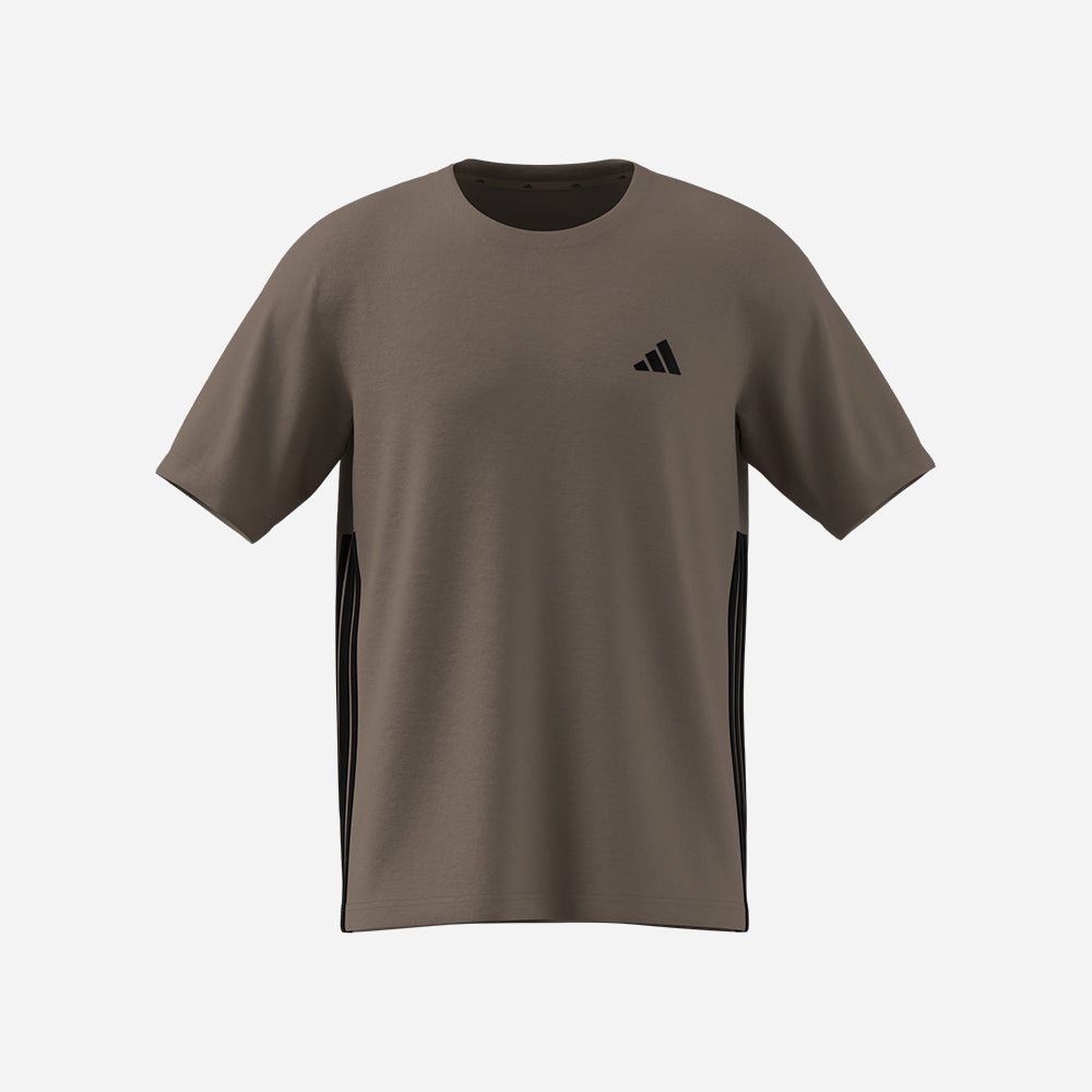 Áo Thun Nam Adidas Workout Essentials Feelready 3 Stripes - Nâu - Supersports Vietnam
