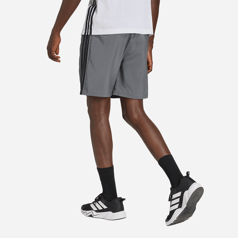 Quần Ngắn Thể Thao Nam Adidas Workout Essentials Base 3 Stripes Woven - Xám - Supersports Vietnam