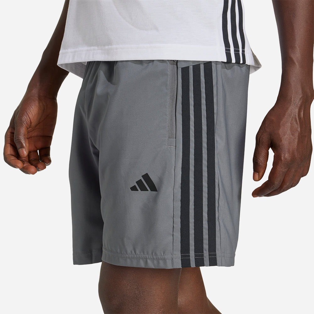Quần Ngắn Thể Thao Nam Adidas Workout Essentials Base 3 Stripes Woven - Xám - Supersports Vietnam