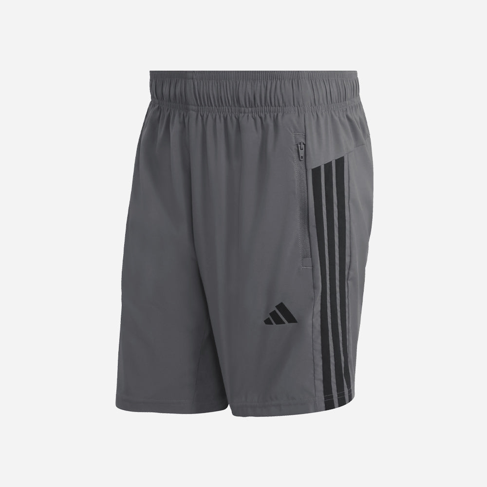 Quần Ngắn Thể Thao Nam Adidas Workout Essentials Base 3 Stripes Woven - Xám - Supersports Vietnam