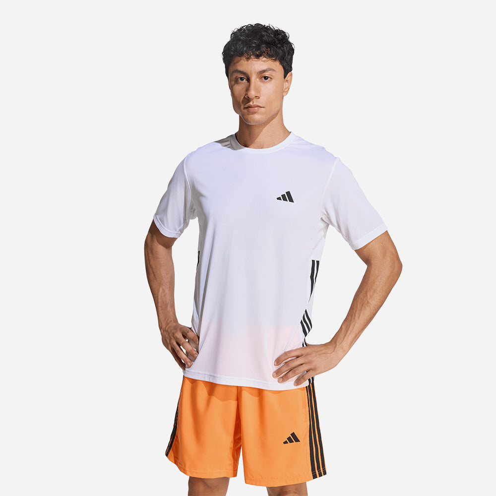 Áo Thun Nam Adidas Workout Essentials Base 3-Stripes - Trắng - Supersports Vietnam