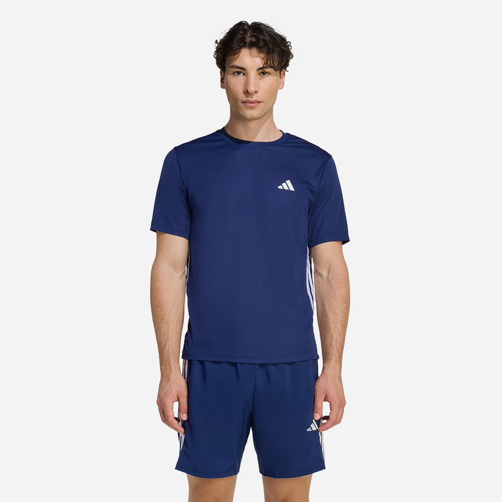 Áo Thun Nam Adidas Workout Essentials Base 3-Stripes - Xanh Navy - Supersports Vietnam