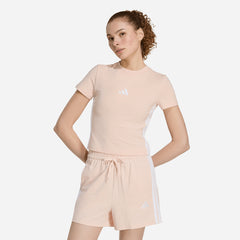 Áo Thun Nữ Adidas Essentials 3-Stripes Slim Baby - Hồng - Supersports Vietnam