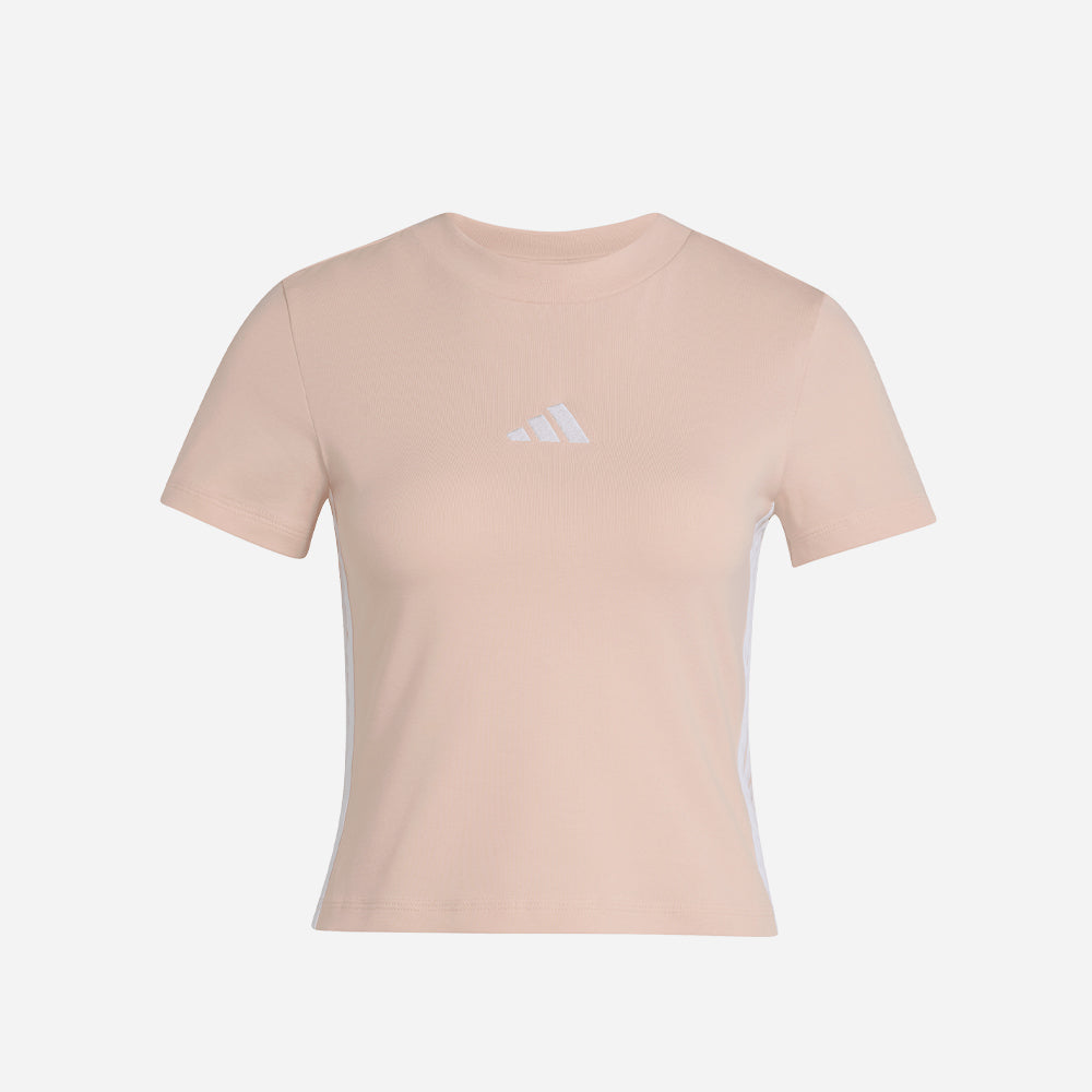 Áo Thun Nữ Adidas Essentials 3-Stripes Slim Baby - Hồng - Supersports Vietnam