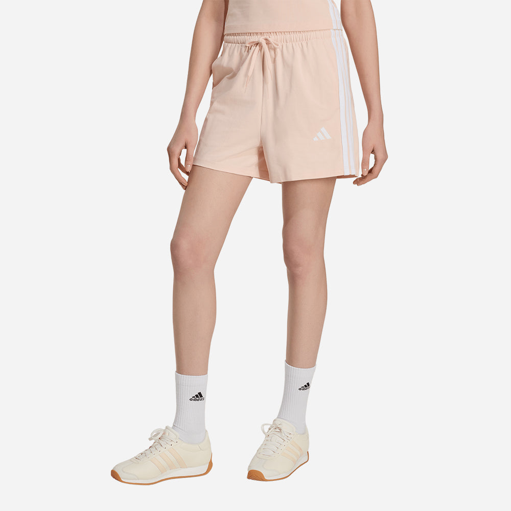 Quần Ngắn Thời Trang Nữ Adidas Essentials 3-Stripes Cotton - Cam San Hô - Supersports Vietnam