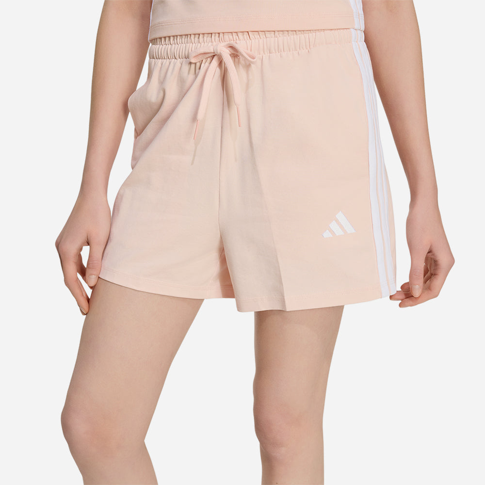 Quần Ngắn Thời Trang Nữ Adidas Essentials 3-Stripes Cotton - Cam San Hô - Supersports Vietnam