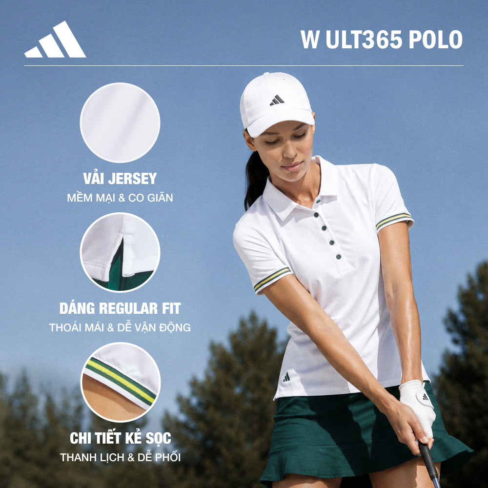 Áo Polo Nữ Adidas Ultimate365 - Trắng - Supersports Vietnam