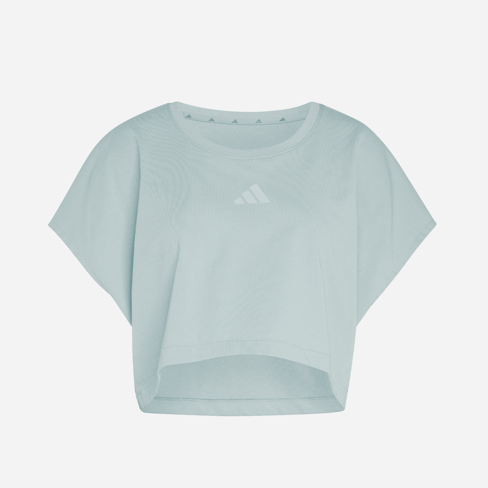 Áo Crop-Top Nữ Adidas Power Workout Boxy 3-Stripes - Xanh Mint - Supersports Vietnam