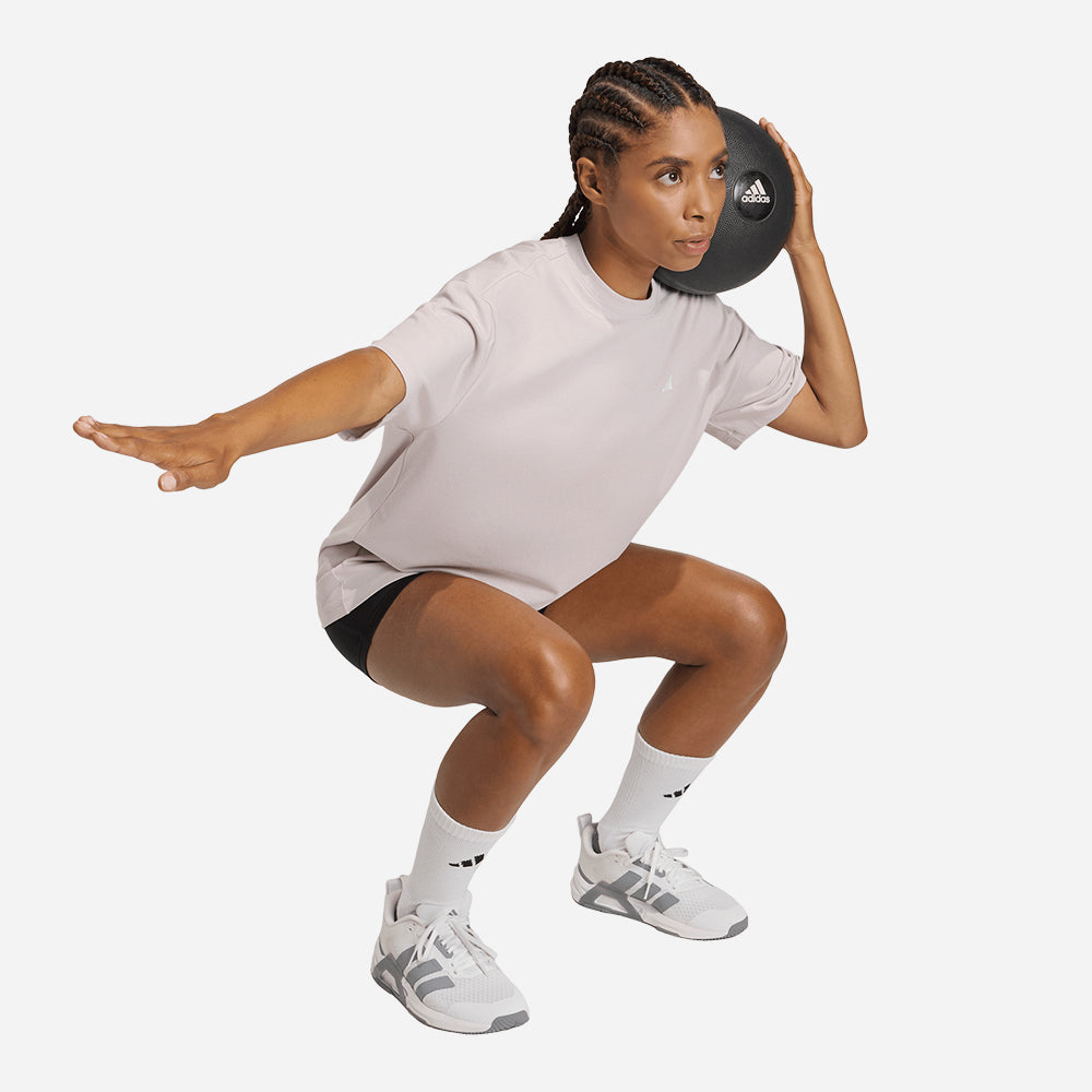 Áo Thun Nữ Adidas Primelift Essentials Workout Oversized - Hồng - Supersports Vietnam