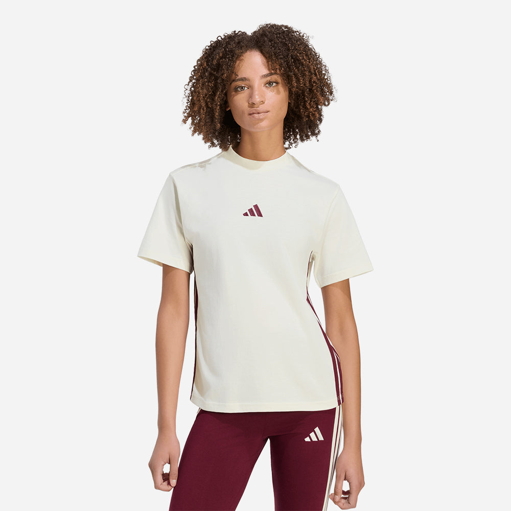 Áo Thun Nữ Adidas Essentials 3-Stripes Cotton - Be - Supersports Vietnam