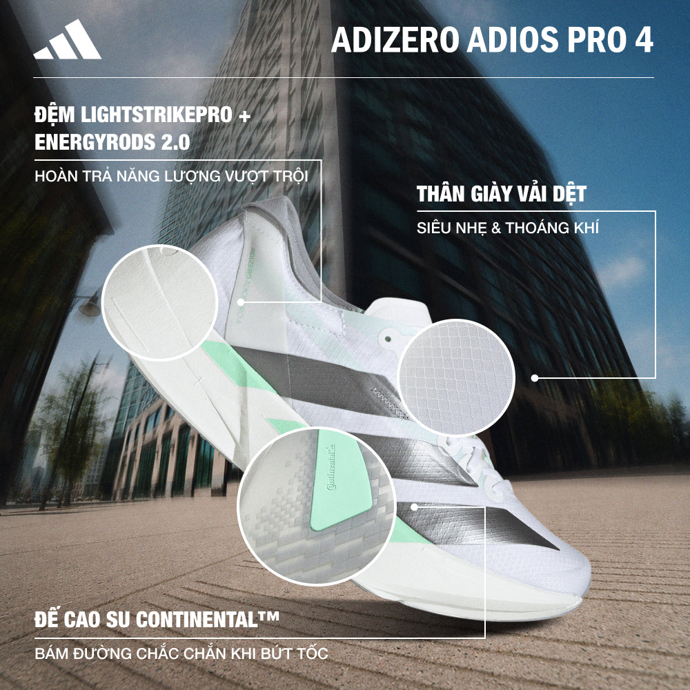 Giày Chạy Bộ Nữ Adidas Adizero Adios Pro 4 - Trắng - Supersports Vietnam