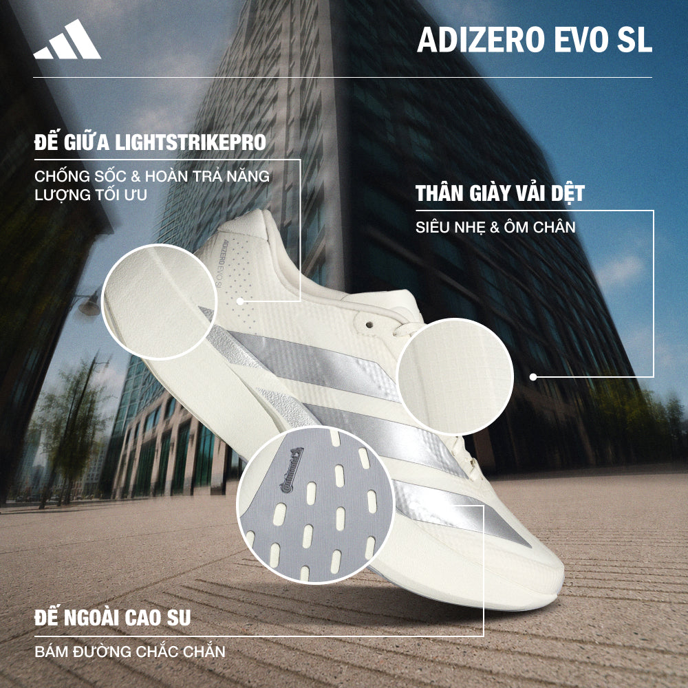 Giày Chạy Bộ Nữ Adidas Adizero Evo Sl Wove - Be - Supersports Vietnam