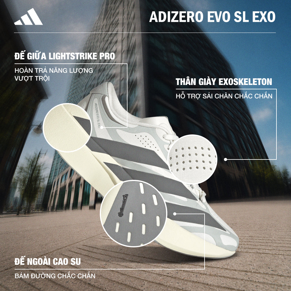 Giày Chạy Bộ Nữ Adidas Adizero Evo Sl Exo - Xám - Supersports Vietnam