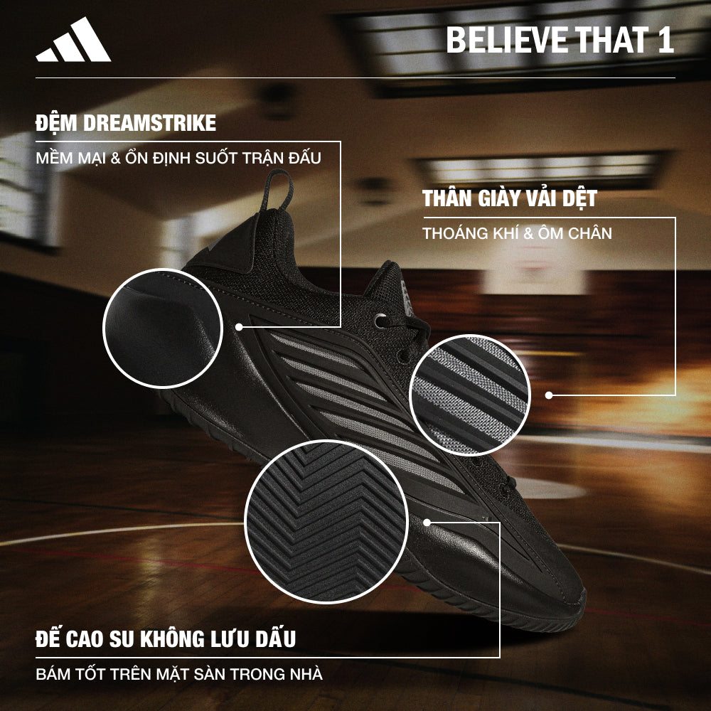 Giày Bóng Rổ Nam Adidas Believe That 1 - Đen - Supersports Vietnam