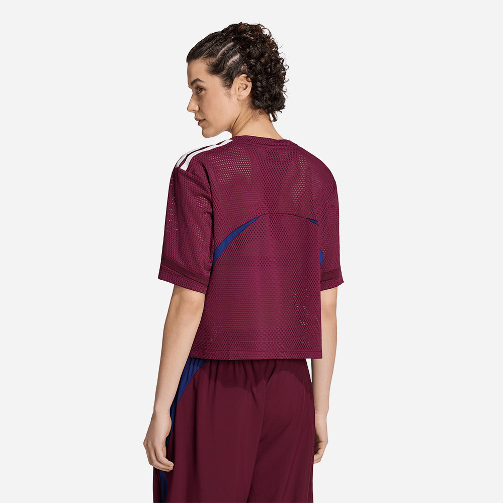 Áo Thun Nữ Adidas Hyperglam Dna 3-Stripes Color Block Mesh - Đỏ - Supersports Vietnam