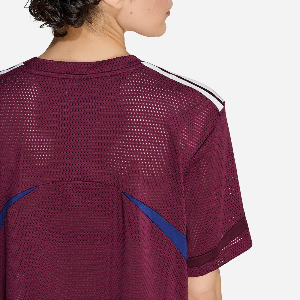 Áo Thun Nữ Adidas Hyperglam Dna 3-Stripes Color Block Mesh - Đỏ - Supersports Vietnam
